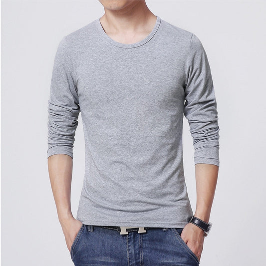2022 MRMT Brand New Men's T-Shirts Long Sleeve Slim Men T-Shirt Young Man Pure Color Tops Tees Shirt O-Neck For Male Boys Tshir