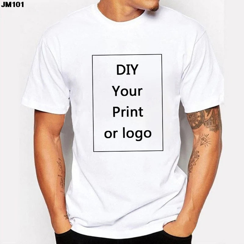 Customized Printed Leisure T Shirt Harajuku Women Tee DIY Your Like Photo Or Logo White T-shirt Fashion Custom Men's Tops Tshirt Regular