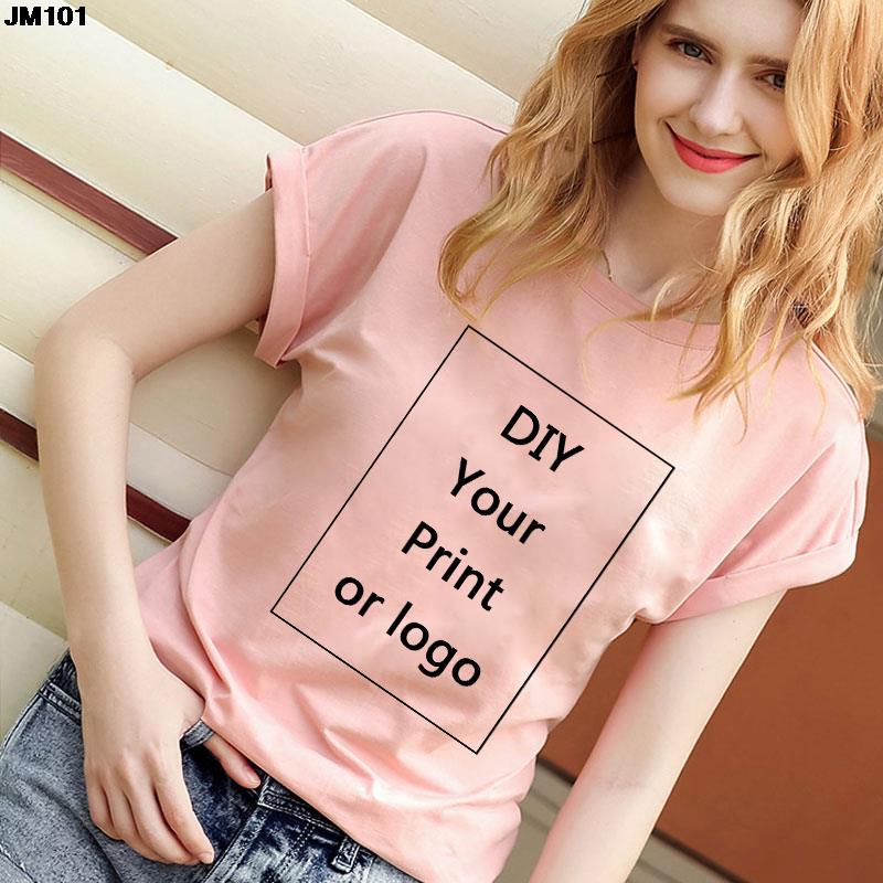 Customized Printed Leisure T Shirt Harajuku Women Tee DIY Your Like Photo Or Logo White T-shirt Fashion Custom Men's Tops Tshirt Regular