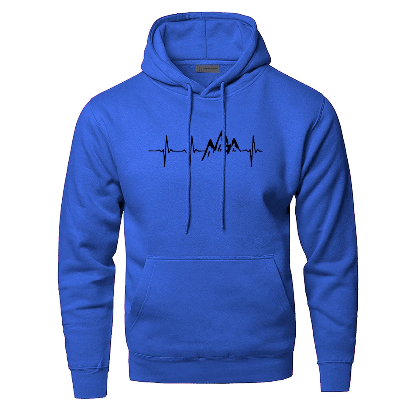 Mountain Heartbeat Hoodies Sweatshirt Men Sound Ray Diagram Hooded Sweatshirt Hoodie Winter Autumn Print Black Gray Sportswear Regular