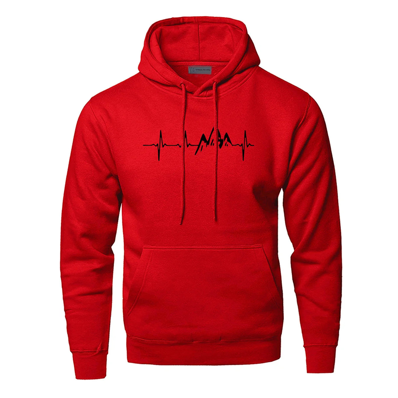 Mountain Heartbeat Hoodies Sweatshirt Men Sound Ray Diagram Hooded Sweatshirt Hoodie Winter Autumn Print Black Gray Sportswear Regular