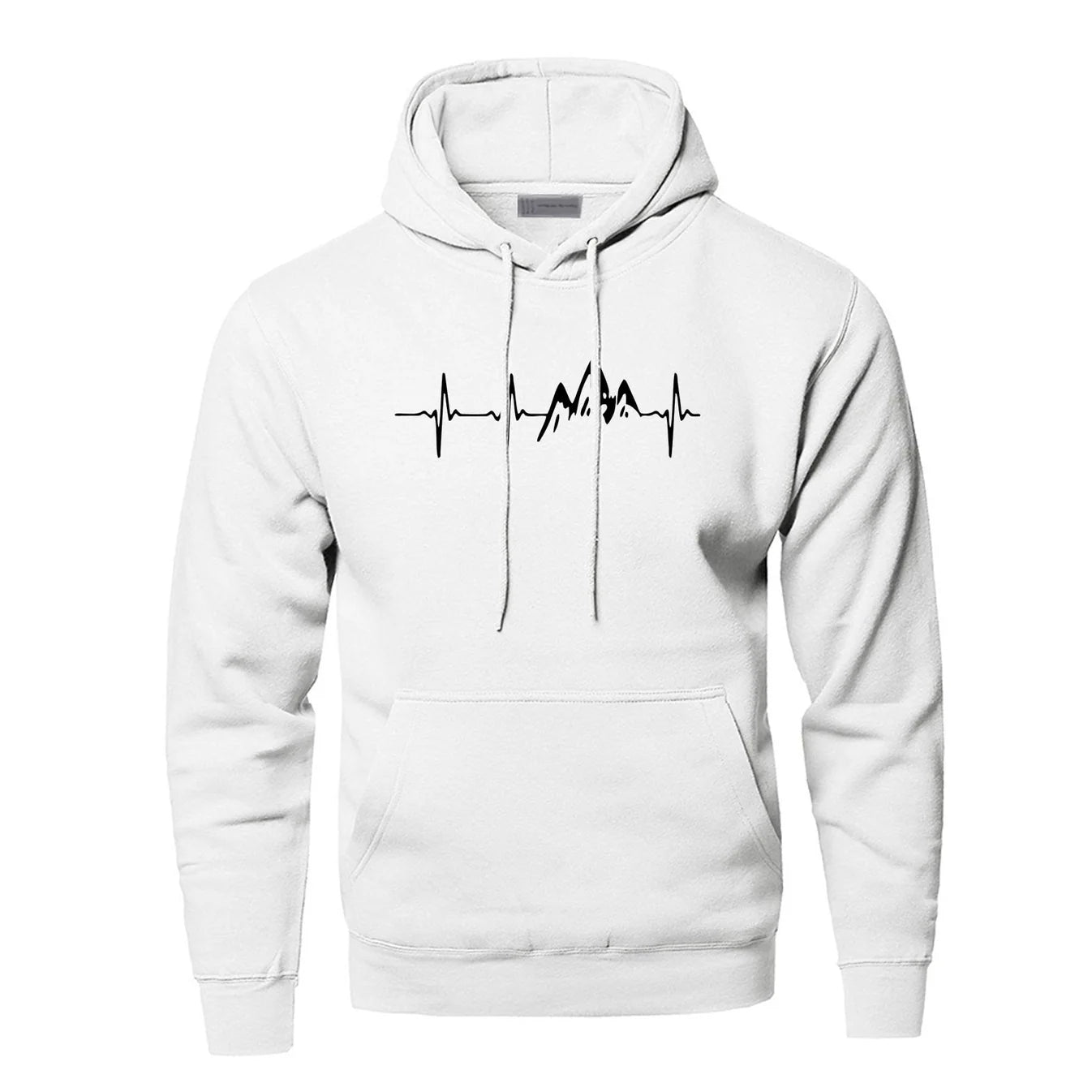 Mountain Heartbeat Hoodies Sweatshirt Men Sound Ray Diagram Hooded Sweatshirt Hoodie Winter Autumn Print Black Gray Sportswear Regular